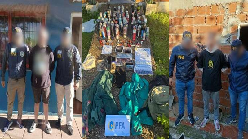 Con allanamientos en Tigre, la Policía Federal desarticuló una banda de grafiteros que vandalizaban vagones del Mitre sin título 3