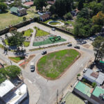 vista aérea nueva rotonda y plaza de azcuénaga y santa ana